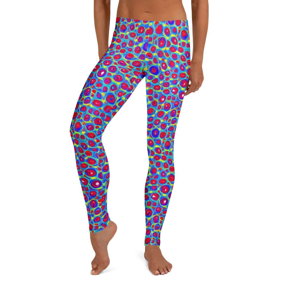 Neon Pebble Riot on Leggings — Front