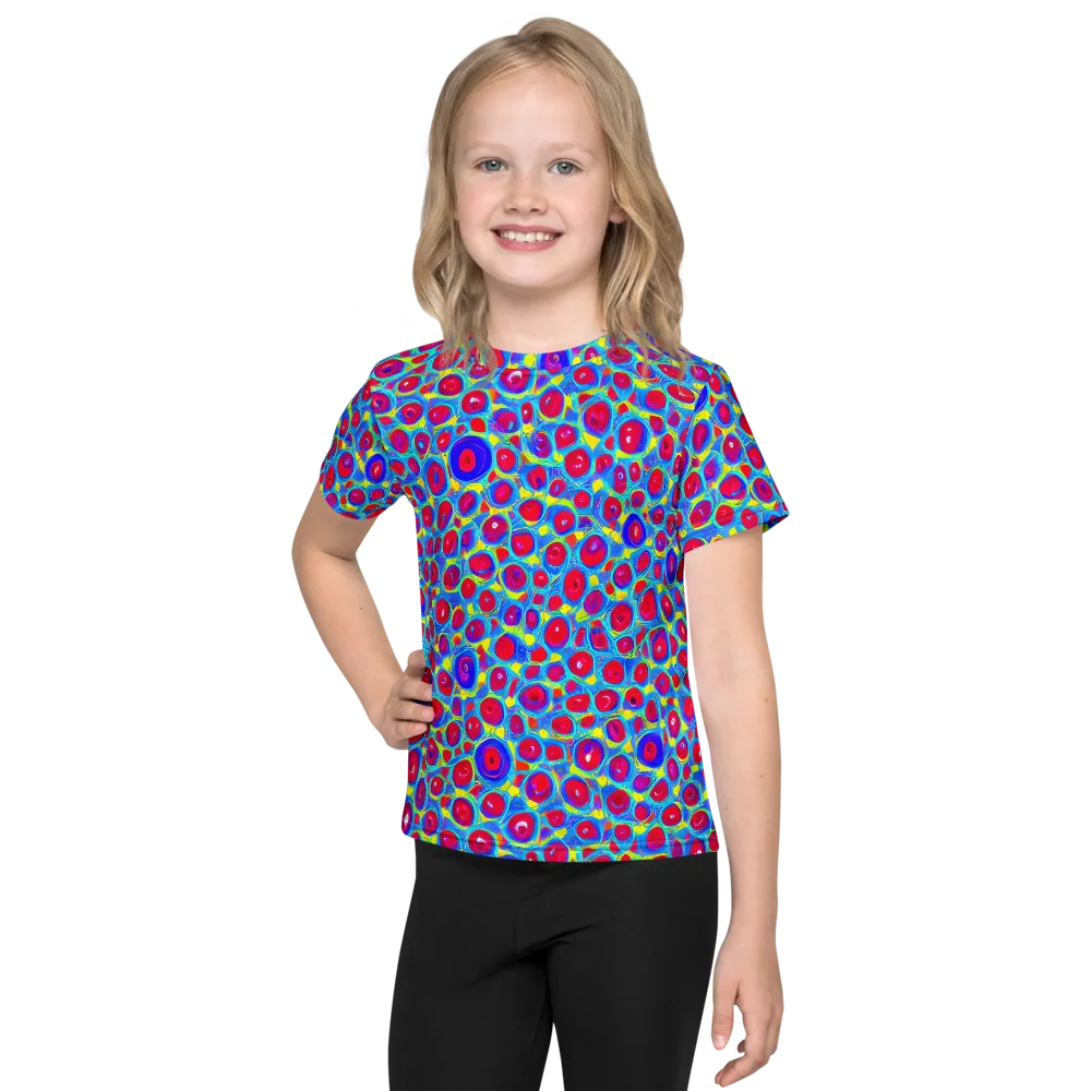 Neon Pebble Riot on Kids Crew Neck T-Shirt — Front