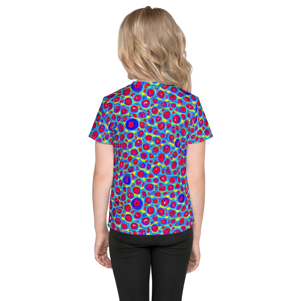Neon Pebble Riot on Kids Crew Neck T-Shirt — Back