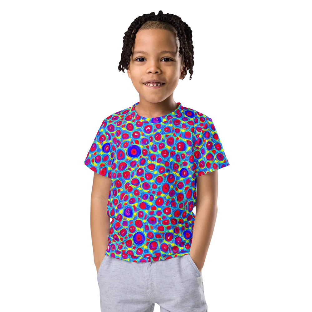 Neon Pebble Riot on Kids Crew Neck T-Shirt — Front