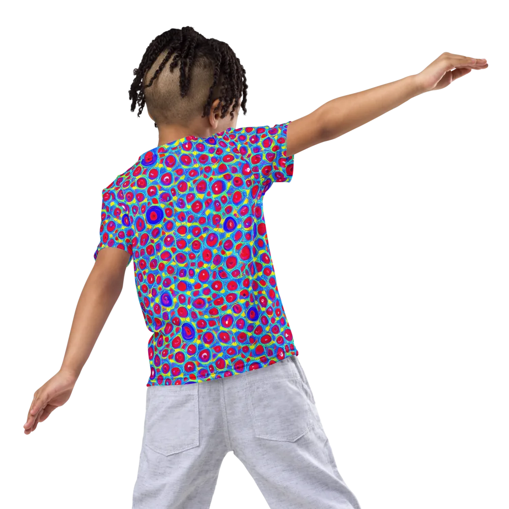 Neon Pebble Riot on Kids Crew Neck T-Shirt — Back