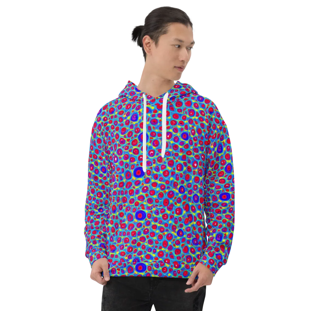Neon Pebble Riot on Hoodie — Front