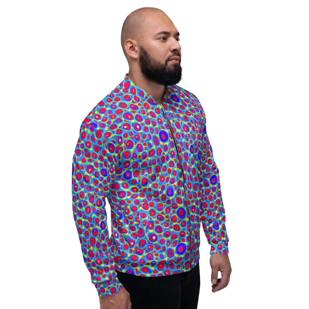 Neon Pebble Riot on Bomber Jacket — Right