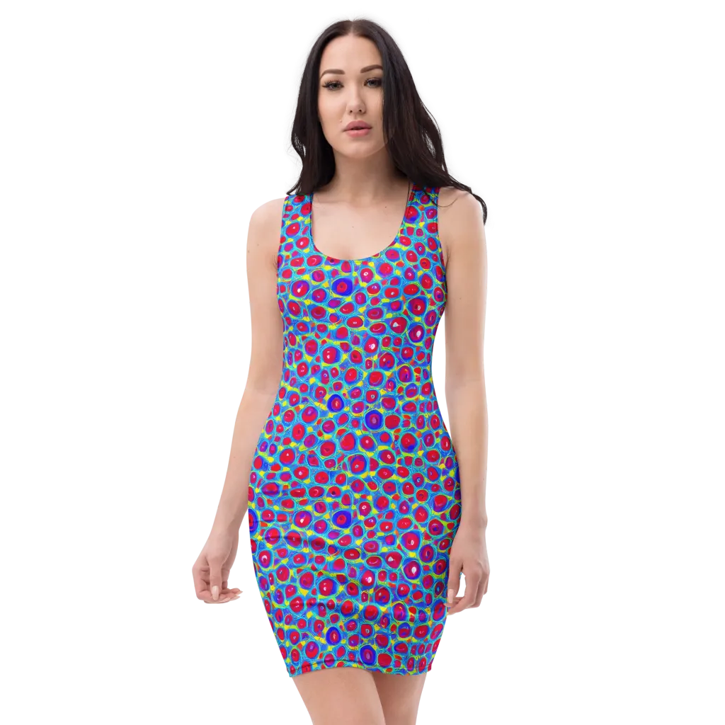 Neon Pebble Riot on Bodycon Dress — Front