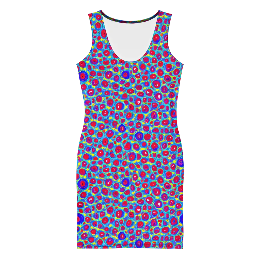 Neon Pebble Riot on Bodycon Dress — Front