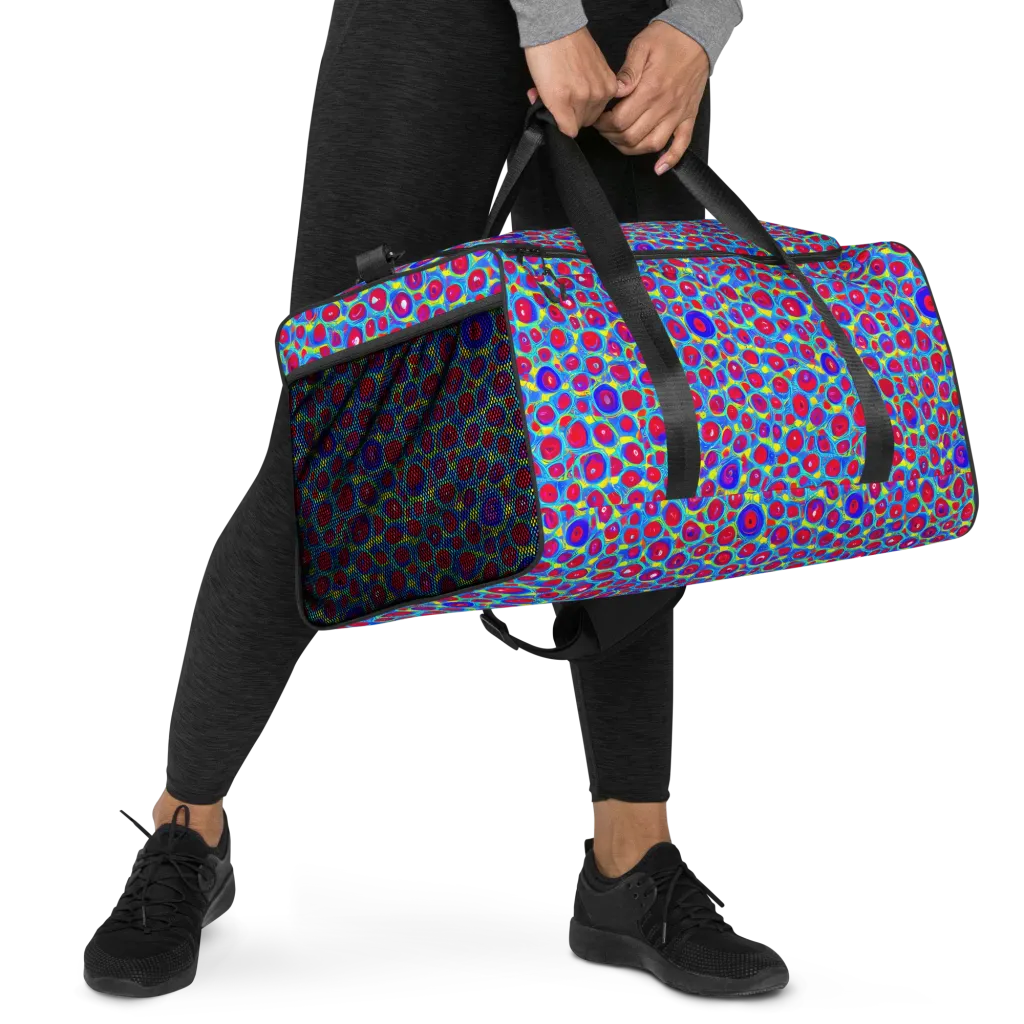 Neon Pebble Riot on Duffle Bag — Right Front