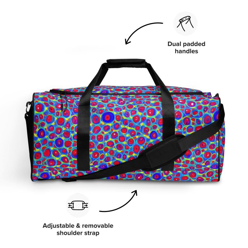Neon Pebble Riot on Duffle Bag — Front