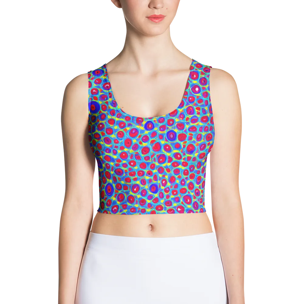 Neon Pebble Riot on Crop Top — Front