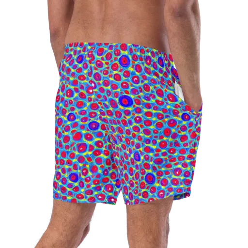 Neon Pebble Riot on a Swim Trunks