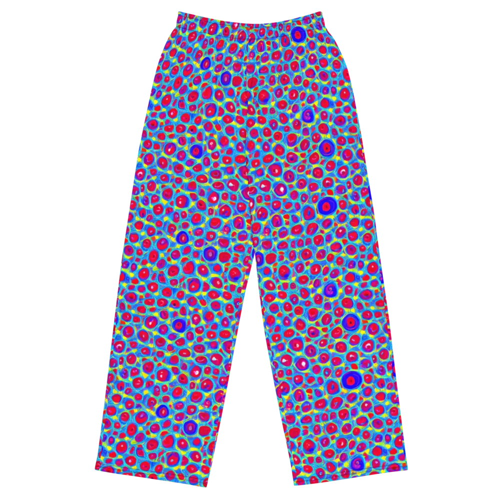 Neon Pebble Riot on Wide-Leg Pants — Front