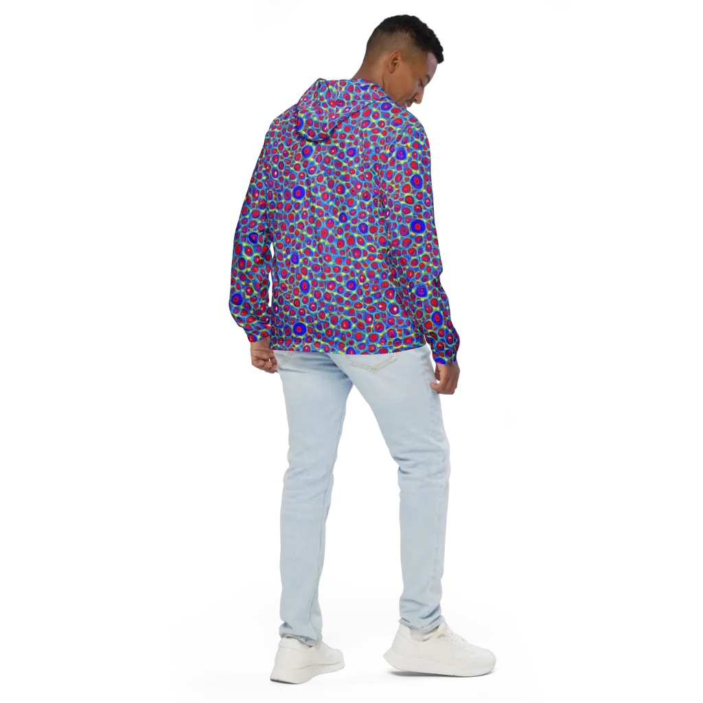 Neon Pebble Riot on Men's Windbreaker — Back