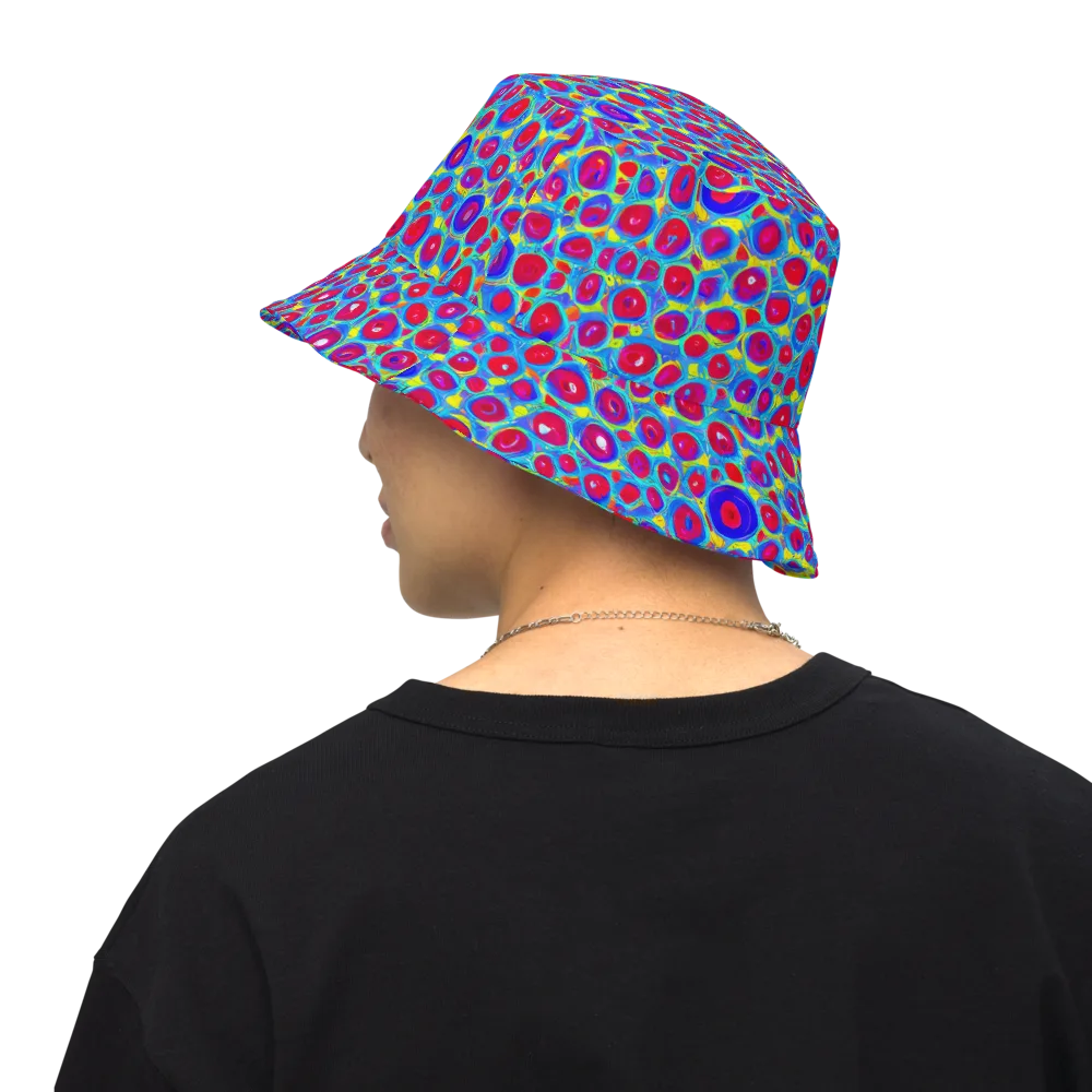 Neon Pebble Riot on Reversible Bucket Hat — Back Inside