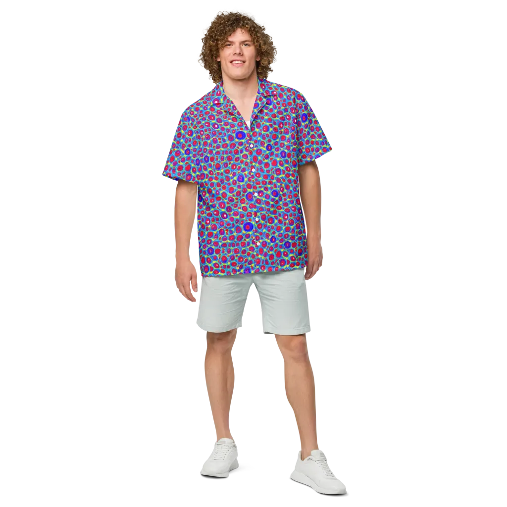 Neon Pebble Riot on Button Shirt — Front