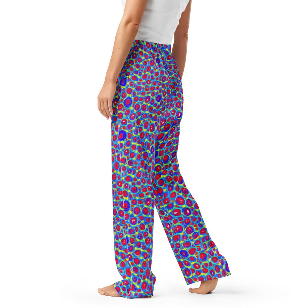 Neon Pebble Riot on Women's Pajama Pants — Left