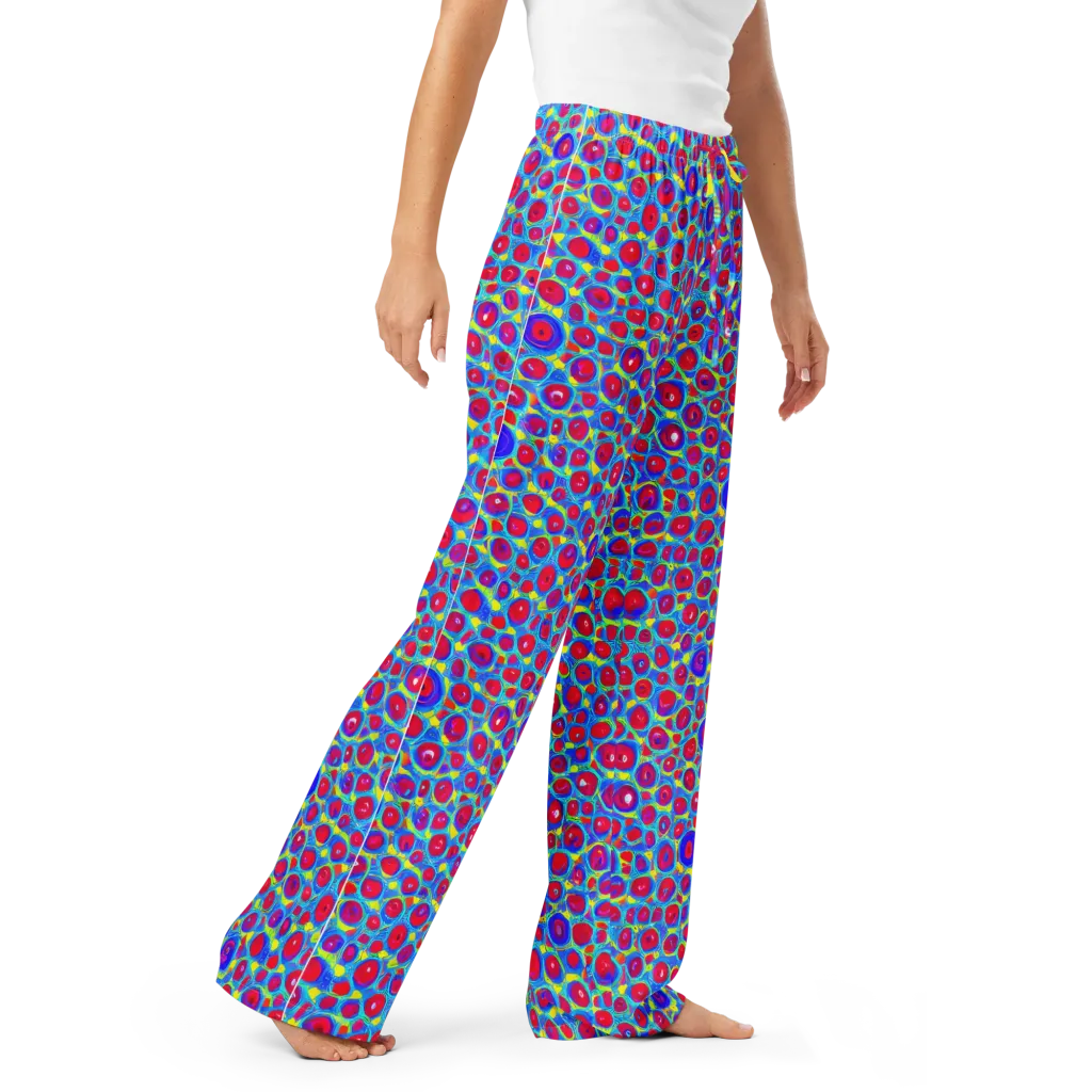 Neon Pebble Riot on Women's Pajama Pants — Right Front