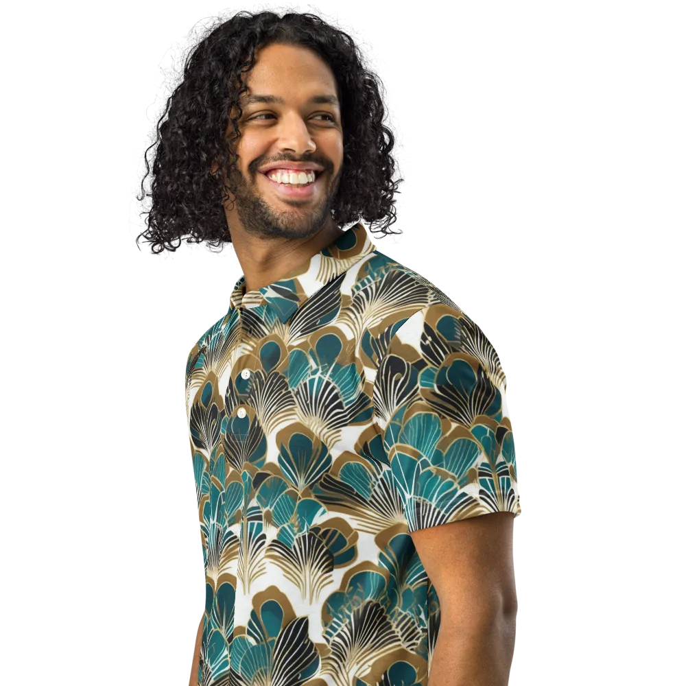 Aurum Botanica on Men's Slim Fit Polo Shirt — Left Front