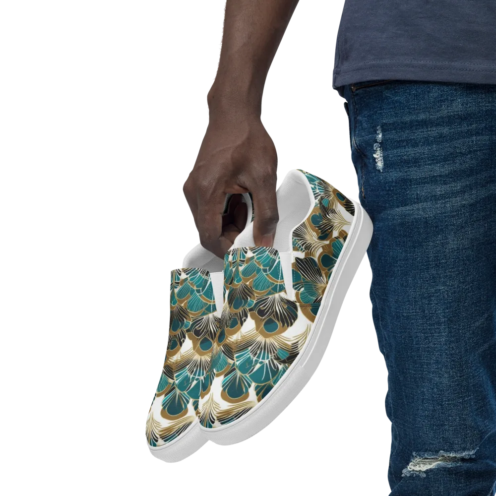 Aurum Botanica on Men's Slip-On Canvas Shoes — Left Front