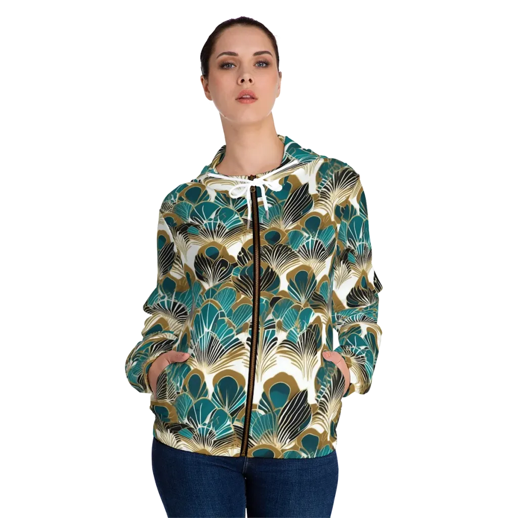 Aurum Botanica on Women's Full-Zip Hoodie — Front On Person