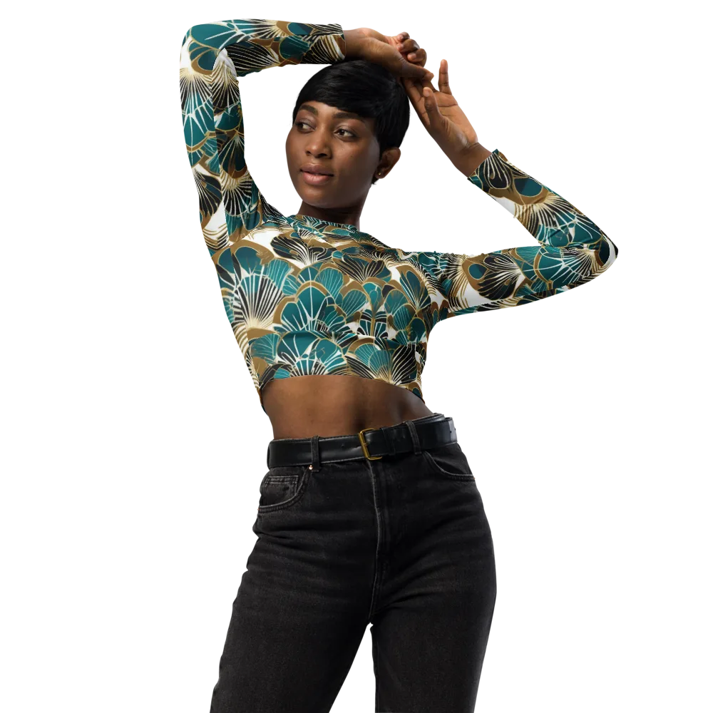 Aurum Botanica on Long Sleeve Crop Top — Front