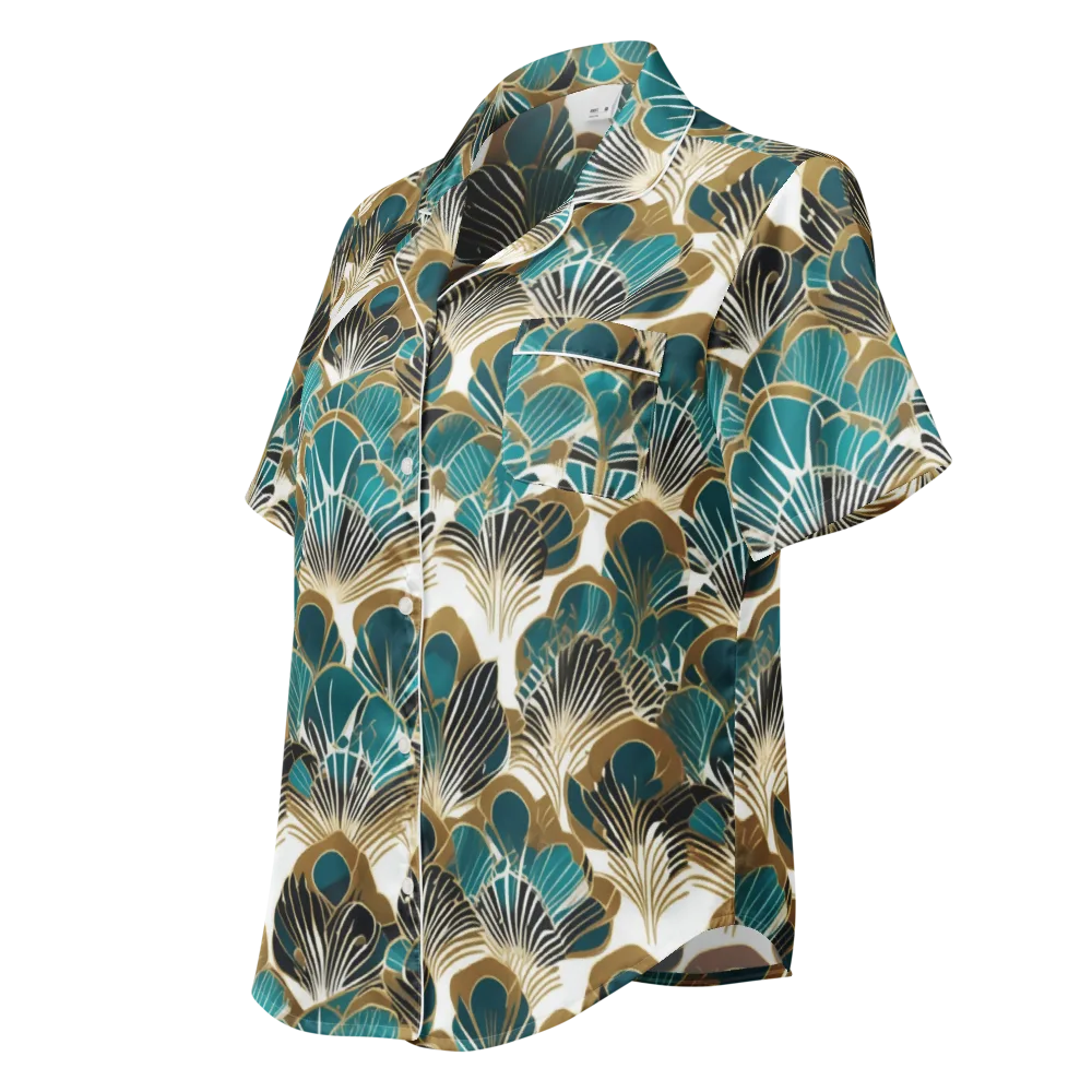 Aurum Botanica on Women's Short Sleeve Pajama Top — Left Front