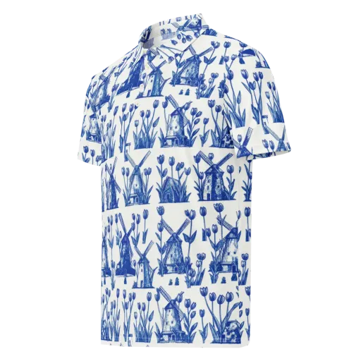 Bluebell Windmills on a Men's Slim Fit Polo Shirt