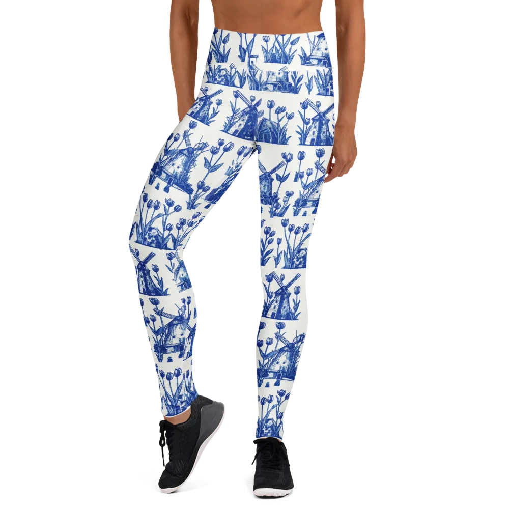 Bluebell Windmills on Yoga Leggings — Front