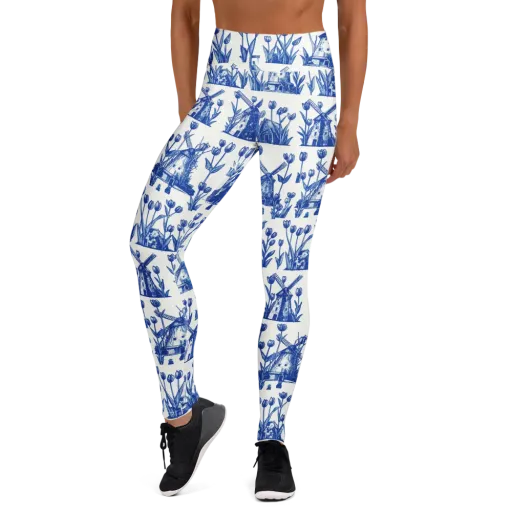 Bluebell Windmills on a Yoga Leggings