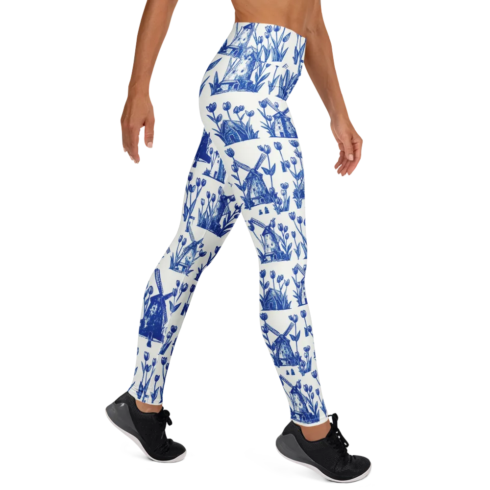 Bluebell Windmills on Yoga Leggings — Right