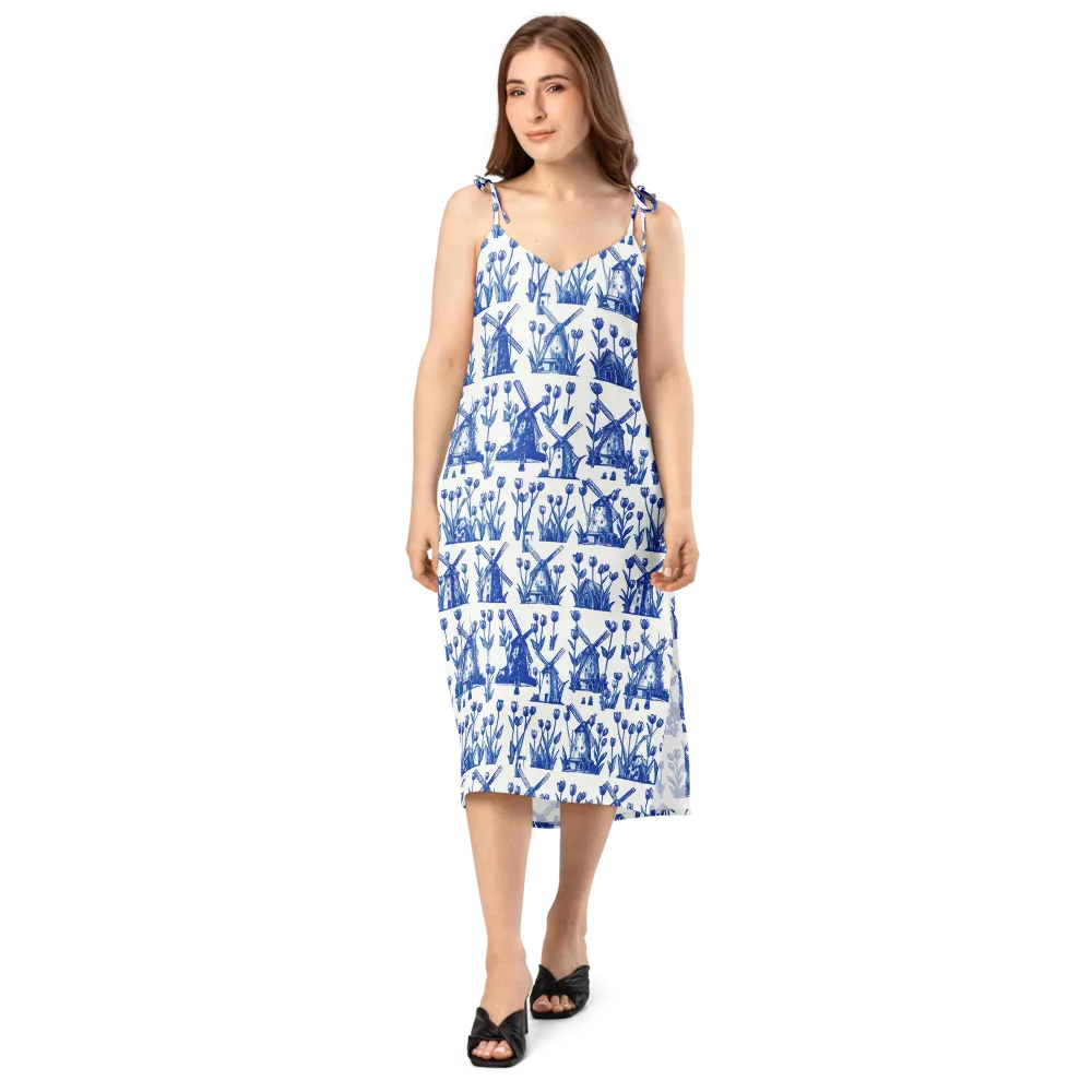 Bluebell Windmills on Slip Dress — Front