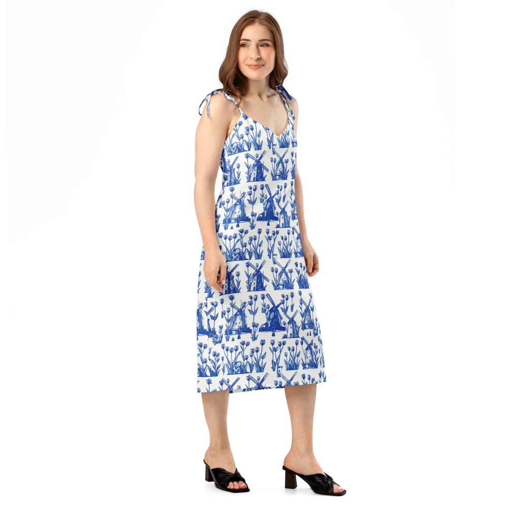 Bluebell Windmills on Slip Dress — Right Front