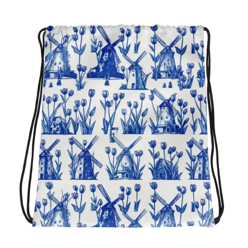 Bluebell Windmills on a Drawstring Bag