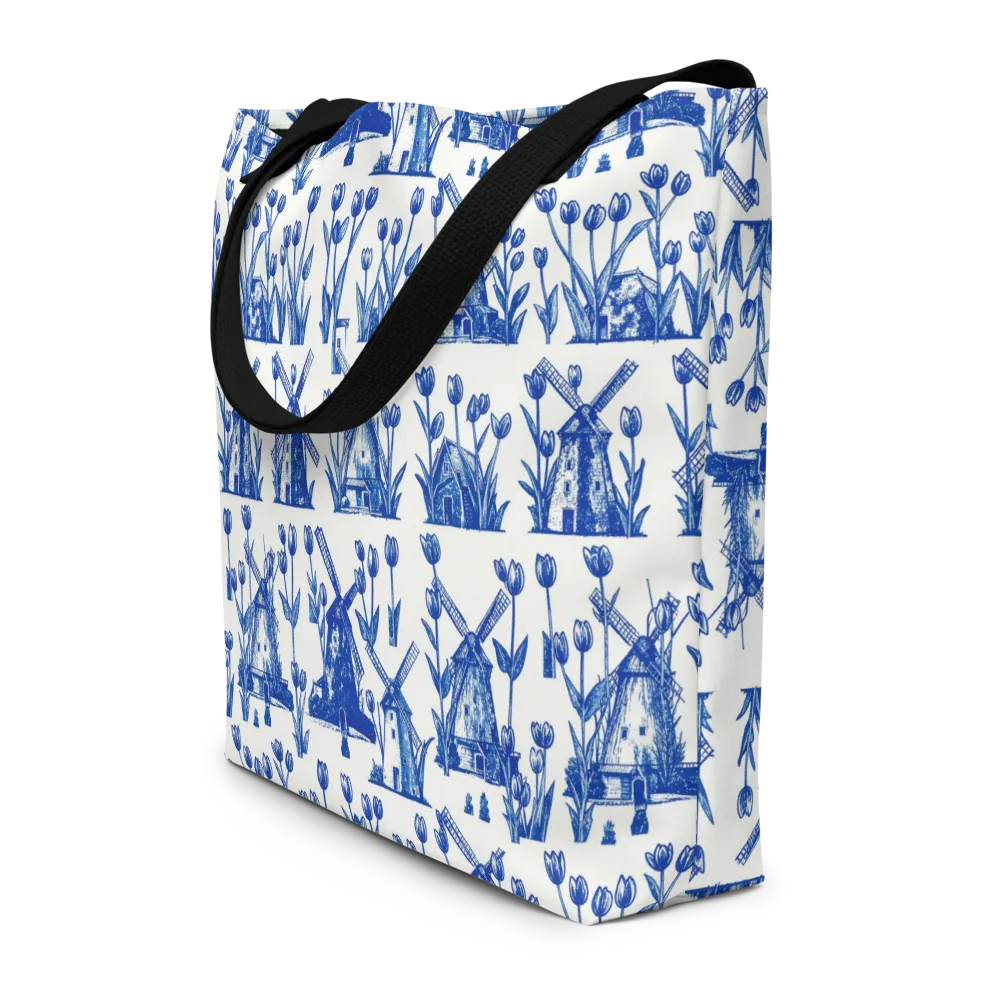 Bluebell Windmills on Large Tote Bag W/ Pocket — Front