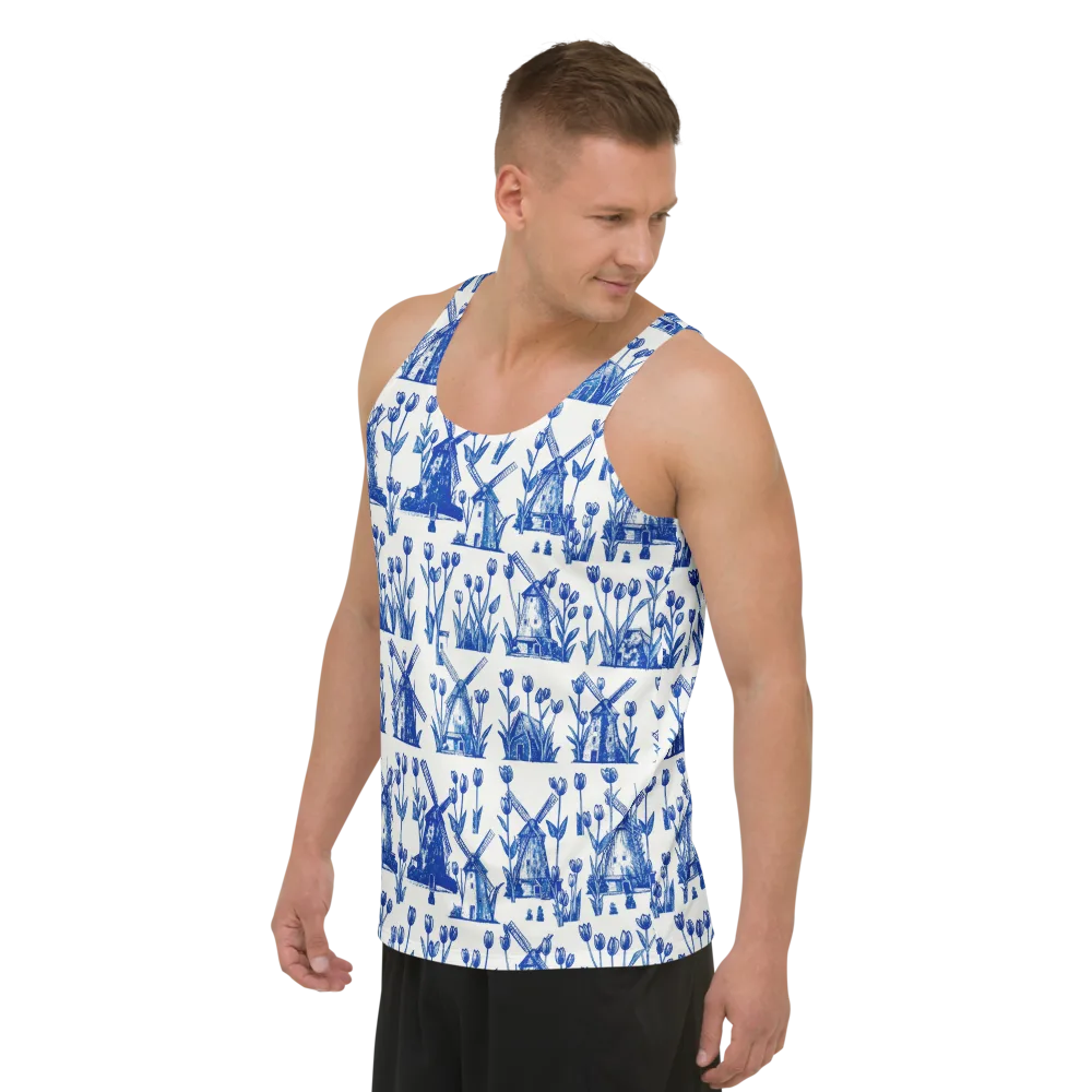 Bluebell Windmills on Men's Tank Top — Left Front