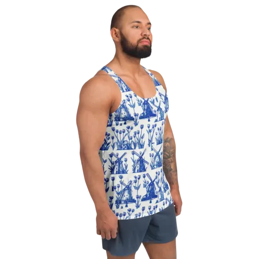 Bluebell Windmills on a Men's Tank Top