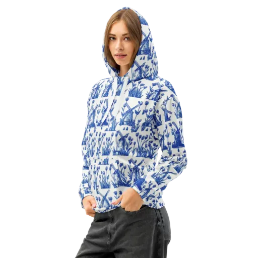 Bluebell Windmills on a Cotton Hoodie
