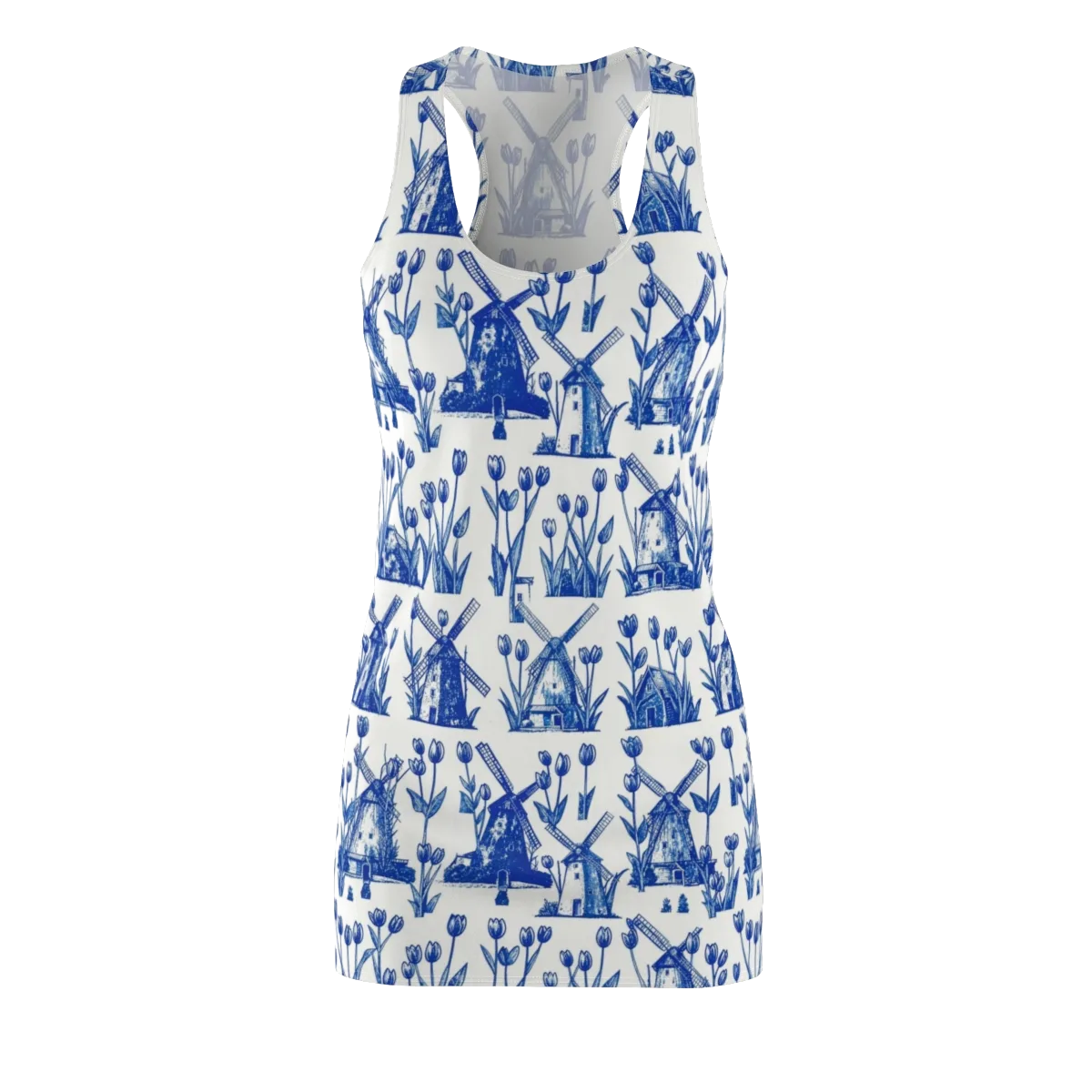 Bluebell Windmills on Racerback Dress — Front