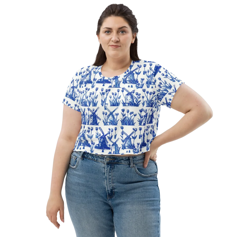 Bluebell Windmills on Crop Tee — Front
