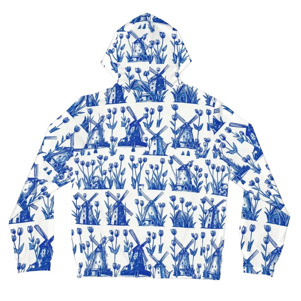 Bluebell Windmills on Women's Full-Zip Hoodie — Back