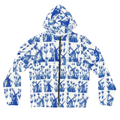 Bluebell Windmills on a Women's Full-Zip Hoodie
