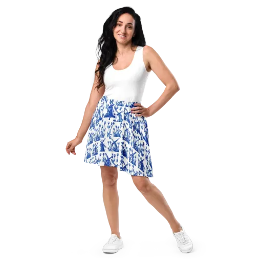 Bluebell Windmills on Skater Skirt