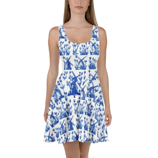 Bluebell Windmills on a Skater Dress