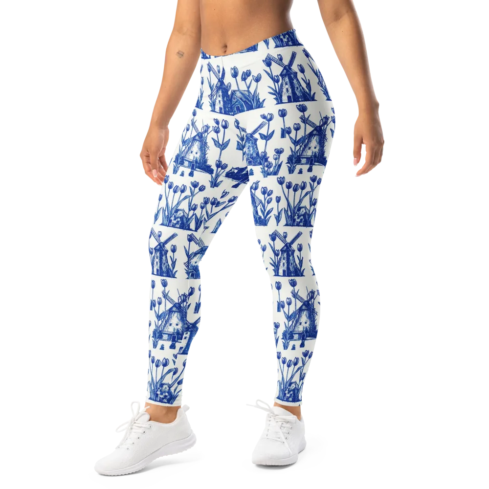 Bluebell Windmills on Leggings — Left Front