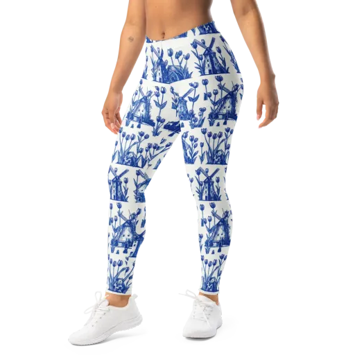 Bluebell Windmills on a Leggings