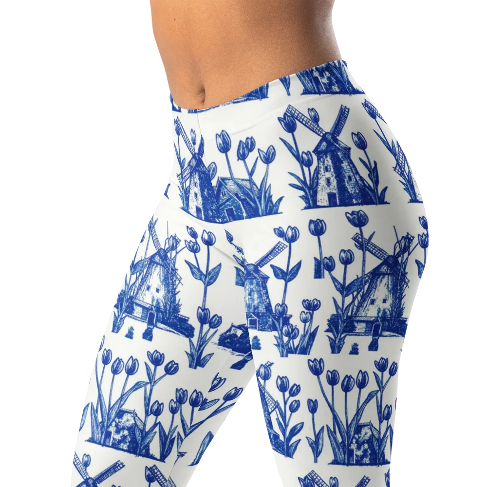 Bluebell Windmills on Leggings — Left Front