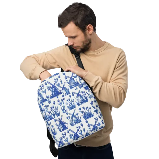 Bluebell Windmills on a Minimalist Backpack