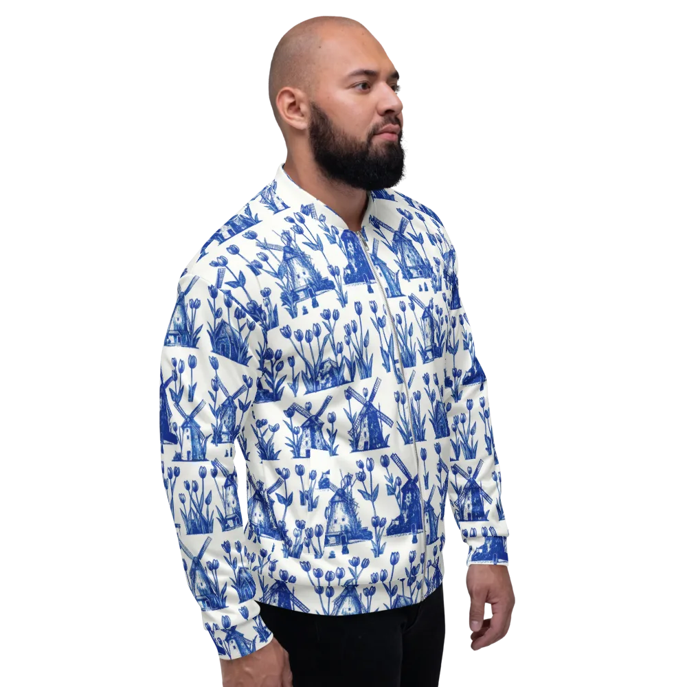 Bluebell Windmills on Bomber Jacket — Right