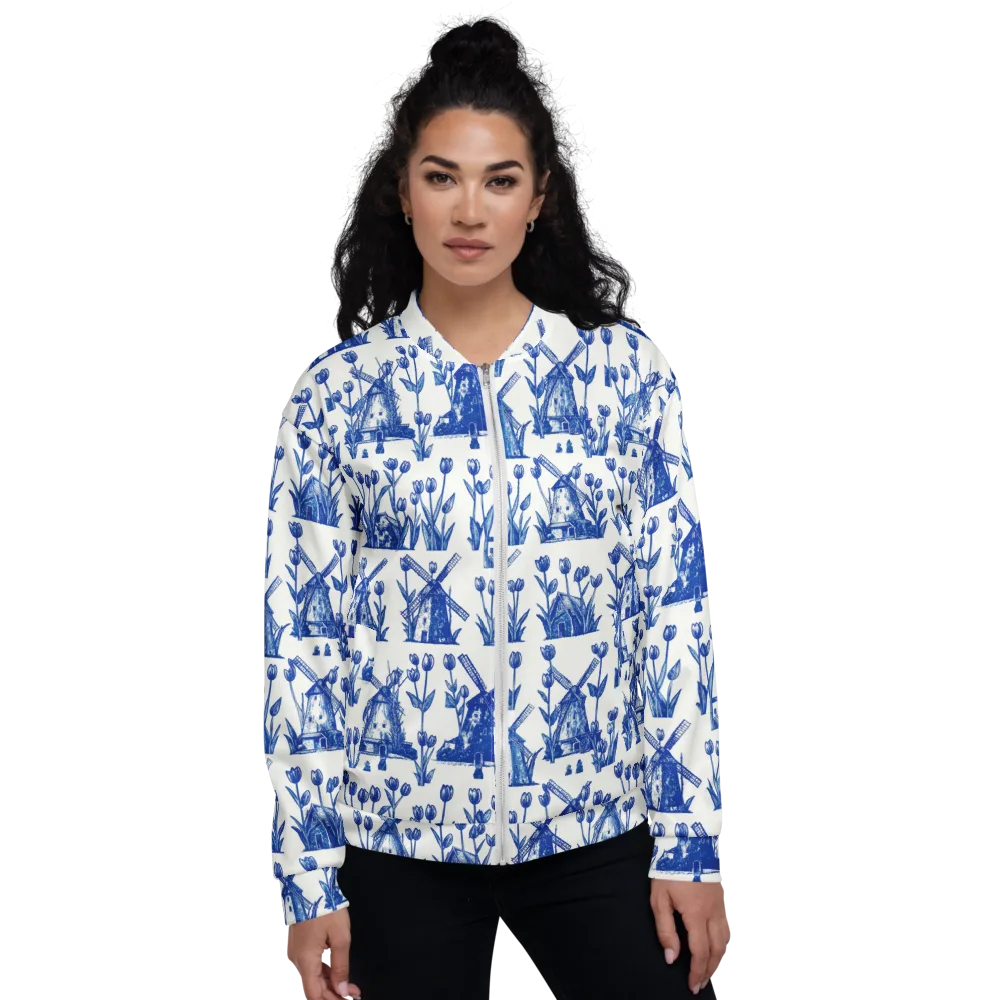 Bluebell Windmills on Bomber Jacket — Front