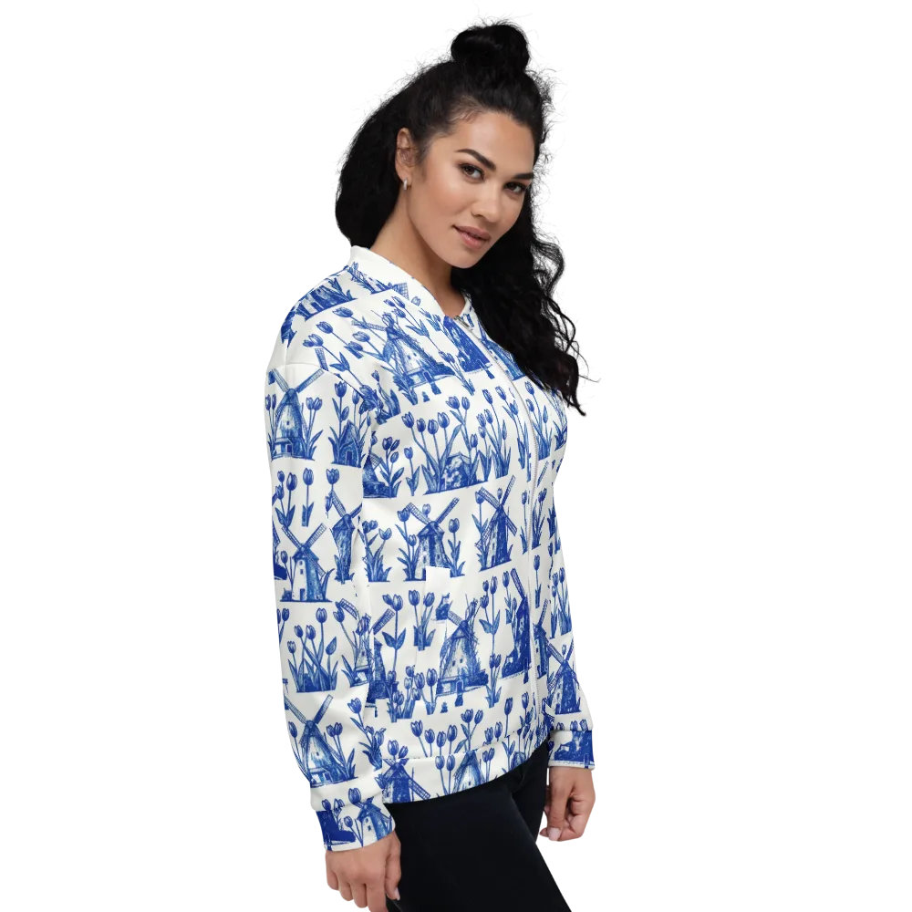 Bluebell Windmills on Bomber Jacket — Right