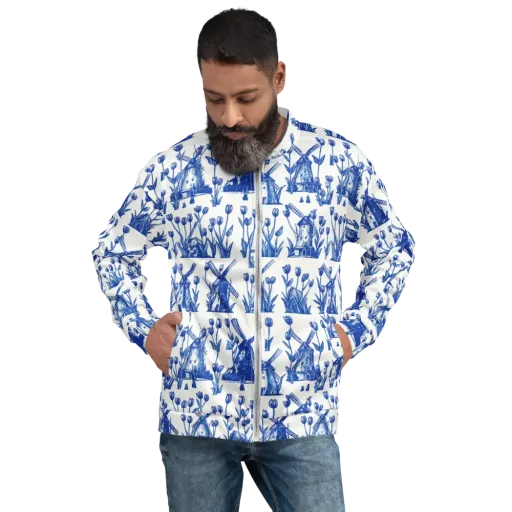 Bluebell Windmills on a Bomber Jacket