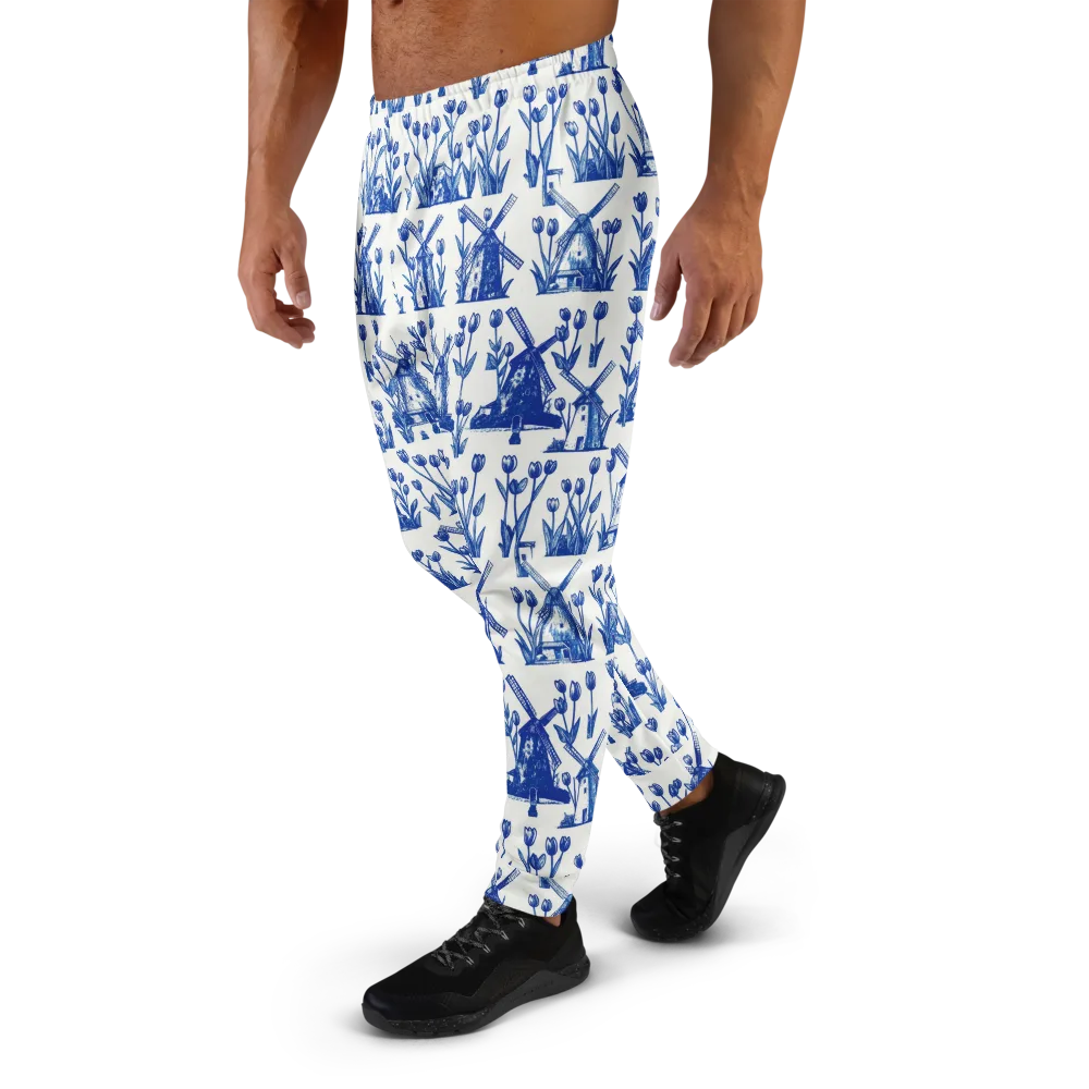 Bluebell Windmills on Men's Joggers — Left
